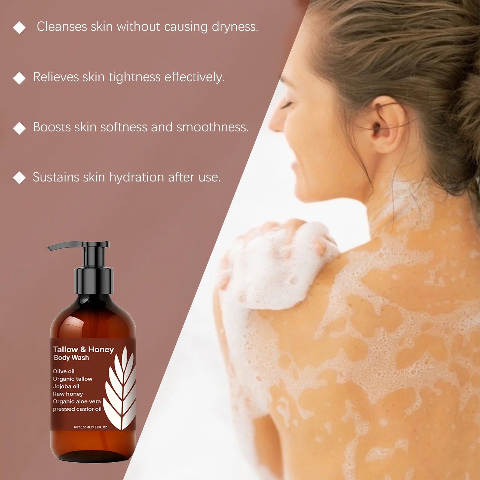 Hoygi Tallow & Honey Body Wash – Gentle Moisturizing Shower Gel Moisturizing Body Wash Oasis Select
