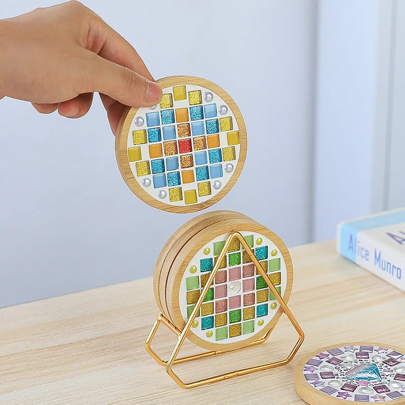 Mosaic Coasters DIY Creative Children's Handmade Material Pack Event New Year's Easter Handmade Diy Gifts Oasis Select