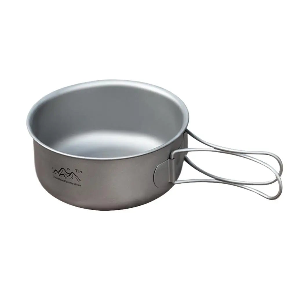 Titanium Camping Cookware Set Ultralight Pot Pan Bowl with Handle for Backpacking Hiking Outdoor Picnic Cooking Utensils Oasis Select camping pot