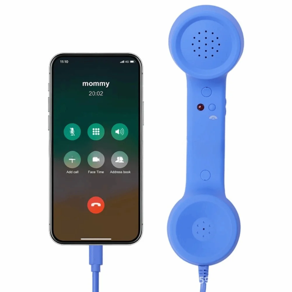 Wired Receiver Retro Telephone Handset Handheld Receiver External Volume Control Wired Microphone Handset Type-C/3.5mm Oasis Select