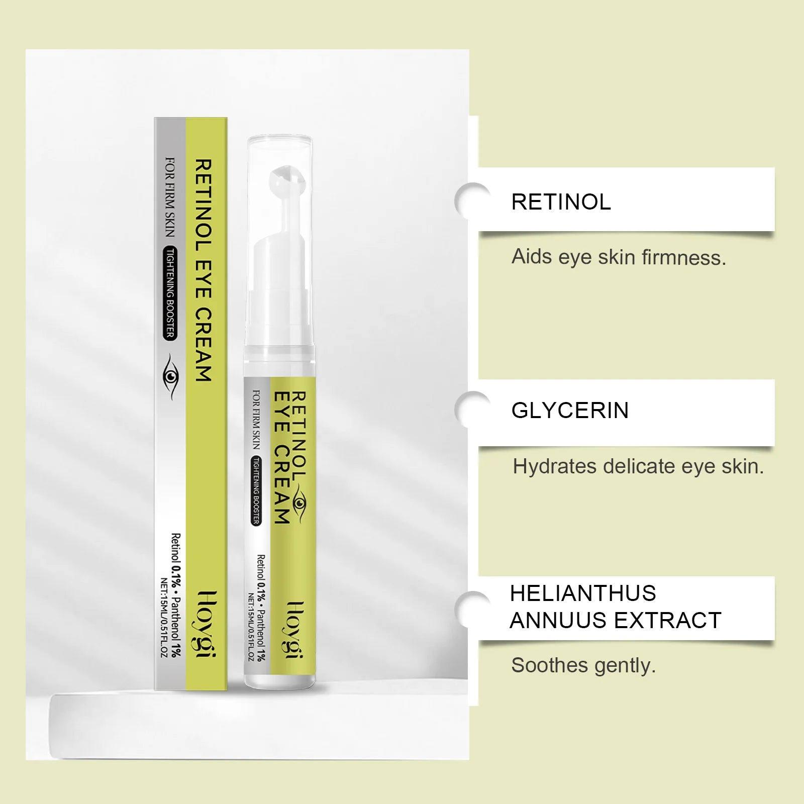 Hoygi Retinol Eye Cream Serum Stick & Patches – Dark Circles Retinol Eye Treatment Oasis Select