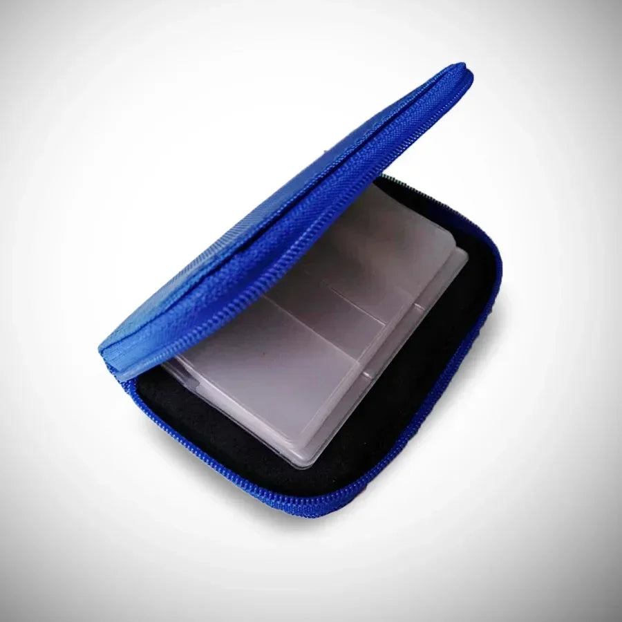 22 in 1 Game Memory Card Storage Bag Carrying Case Holder for CF/SD/Micro SD/SDHC/MS/DS Memory Card Collect Box Oasis Select Blue