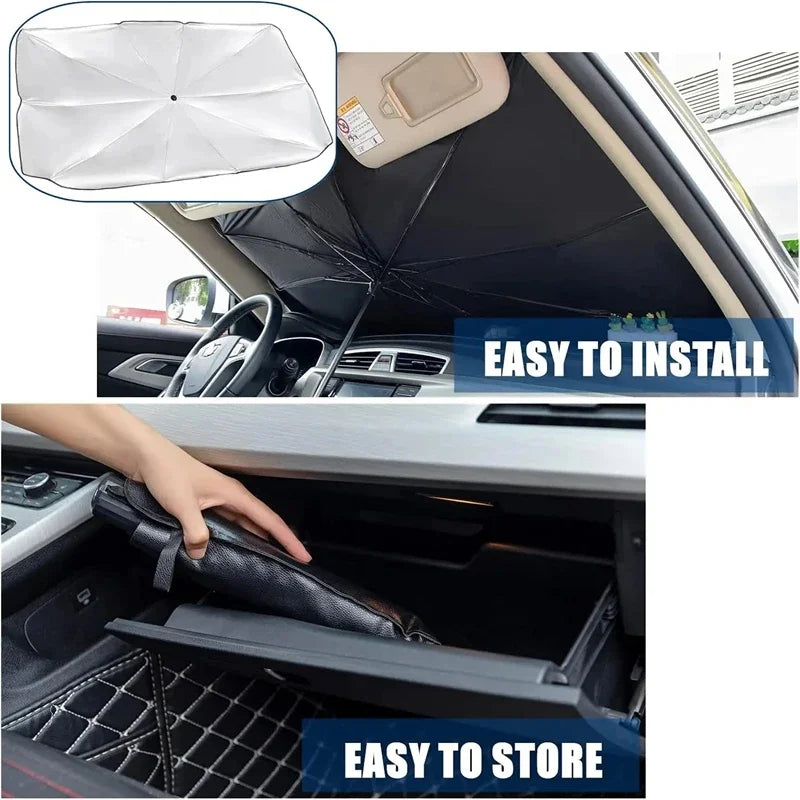 Folding Car Sunshade Umbrella Front Windshield Heat Insulation Sun Protector for Vehicle Interior Summer Travel Car Accessories Oasis Select