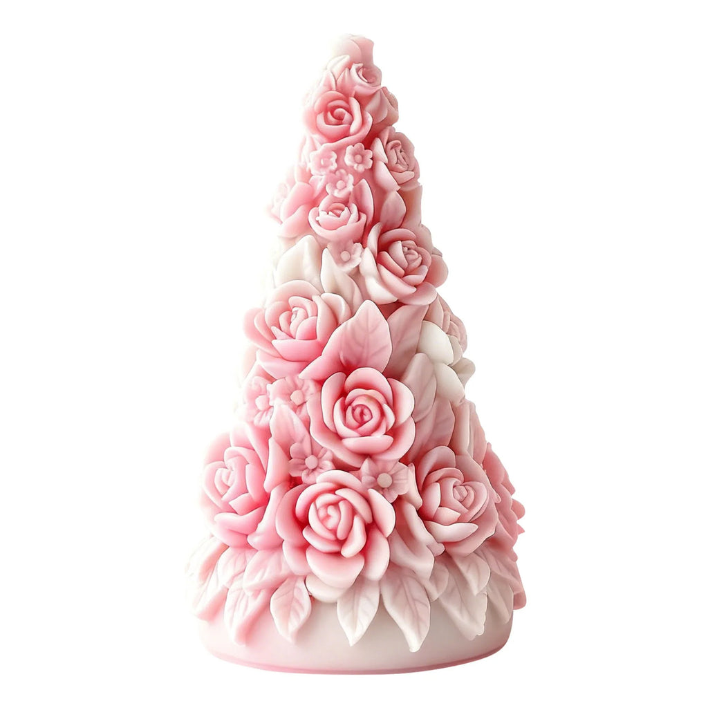 Rose Christmas Tree Candle Silicone Mold DIY Rose Aromatherapy Gypsum Resin Mold Christmas Tree Craft Decor Mold Oasis Select