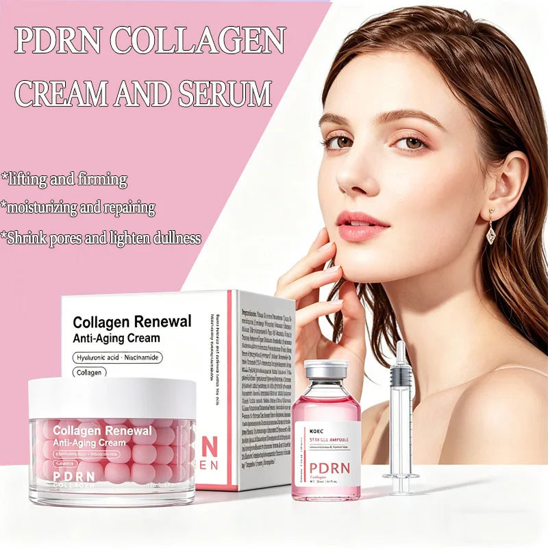 Centella PDRN Salmon Ampoule Serum Cream Advanced Deep Repair Skin Barrier Serum Face Firming Brightening Facial Essence Product Oasis Select 1 set