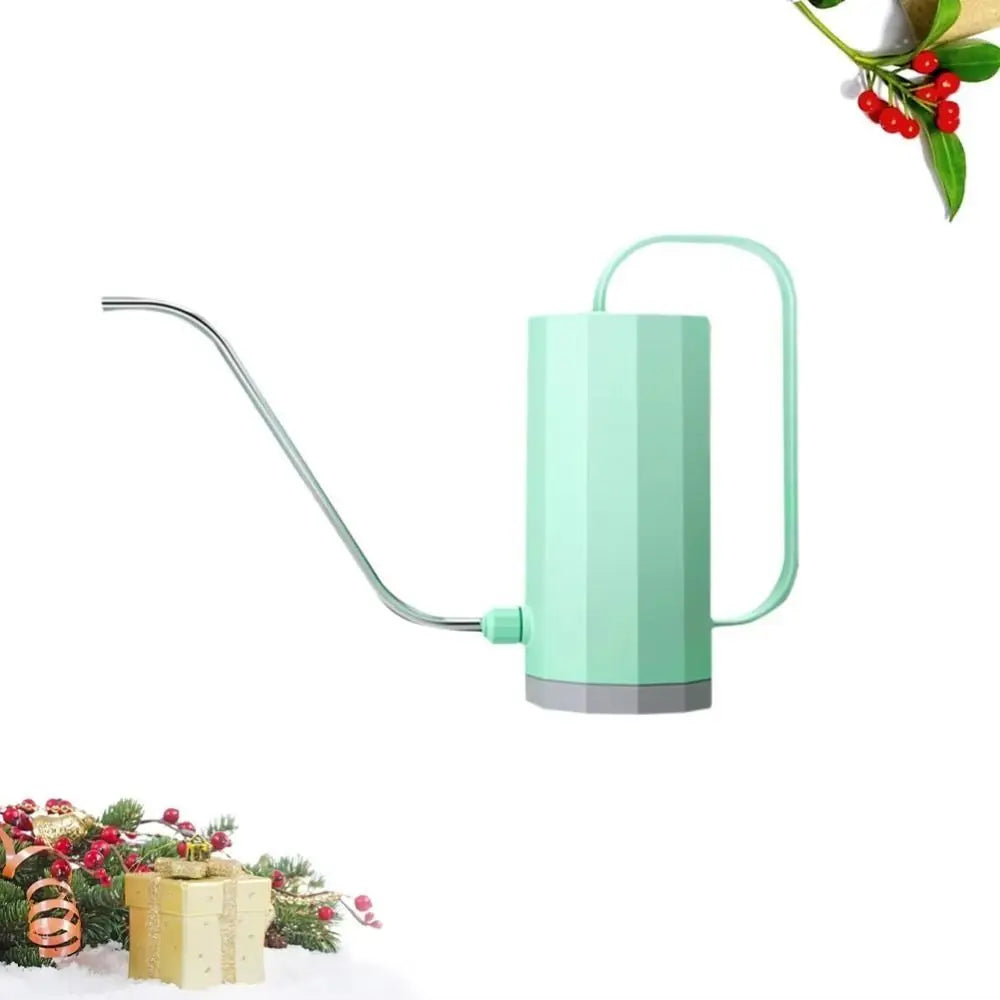 1.2L Gardening Watering Can Stainless Steel Curved Mouth Plant Sprinkler Irrigation Pot Long Spout Removable Nozzle Oasis Select