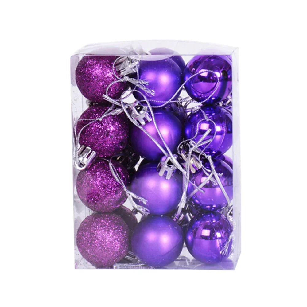 12-Pack Velvet Christmas Ball Ornaments 6cm – Red, Green & White