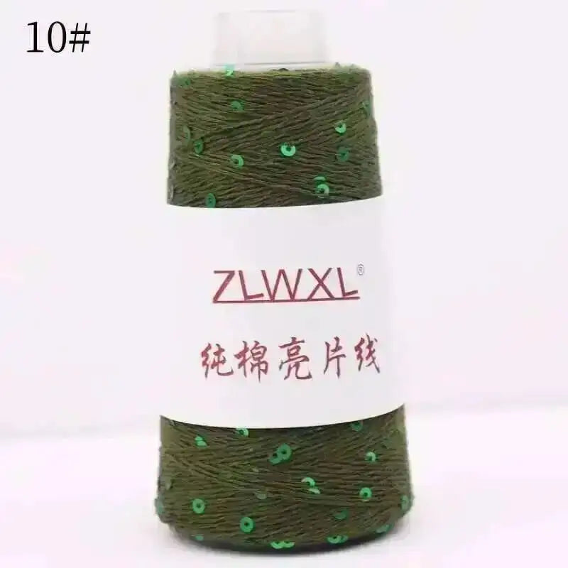 50g Sequin Cotton Yarn DIY Knitted Decoration Hand Crochet Ткань 400M 3mm Oasis Select 10