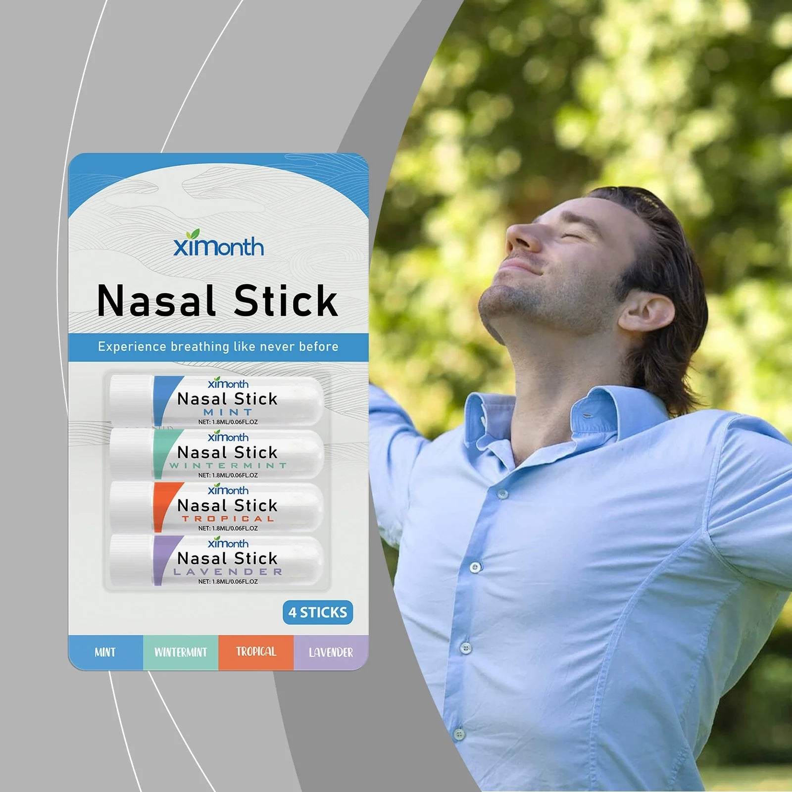 Ximonth Aromatherapy Nasal Inhaler Sticks 4-Pack – Cooling Oil Aromatherapy Inhaler Oasis Select