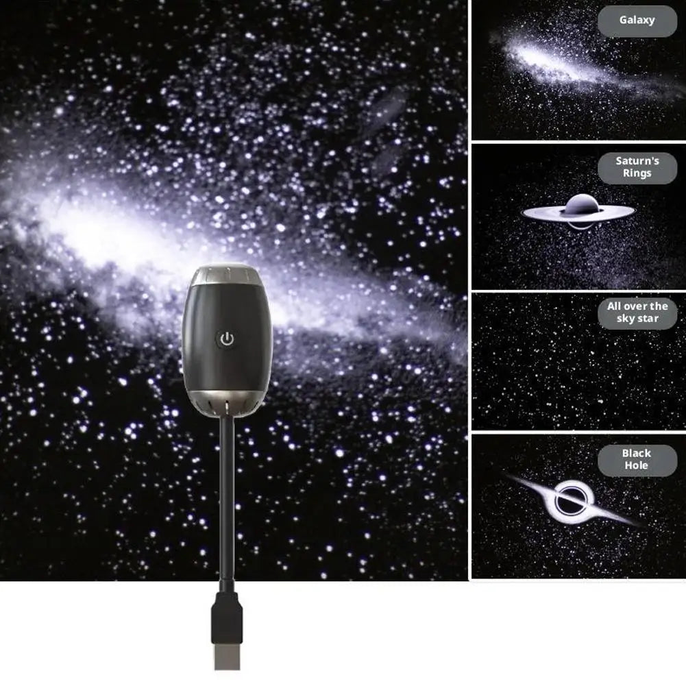 LED Car Atmosphere Projector Light Mini Galaxy Starry Sky Ambient Lamp Romantic Saturn Star Light for Bedroom Car Roof Decor Oasis Select