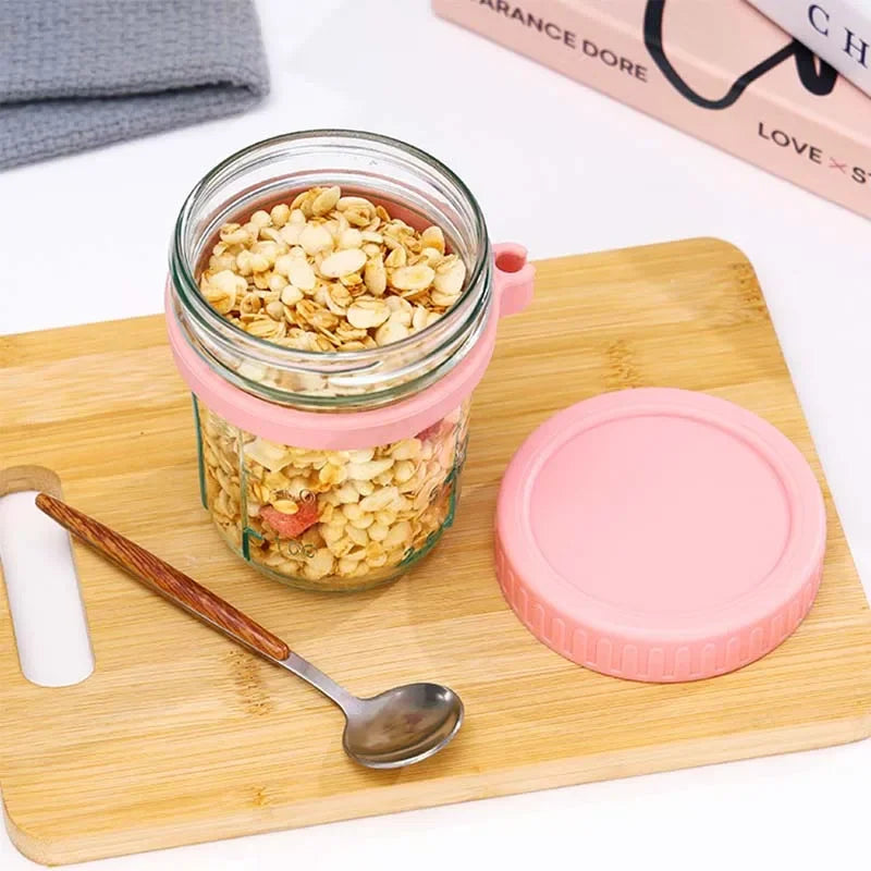 Overnight Oats Glass Container with Lid & Spoon – 300ml Food Storage Container Oasis Select