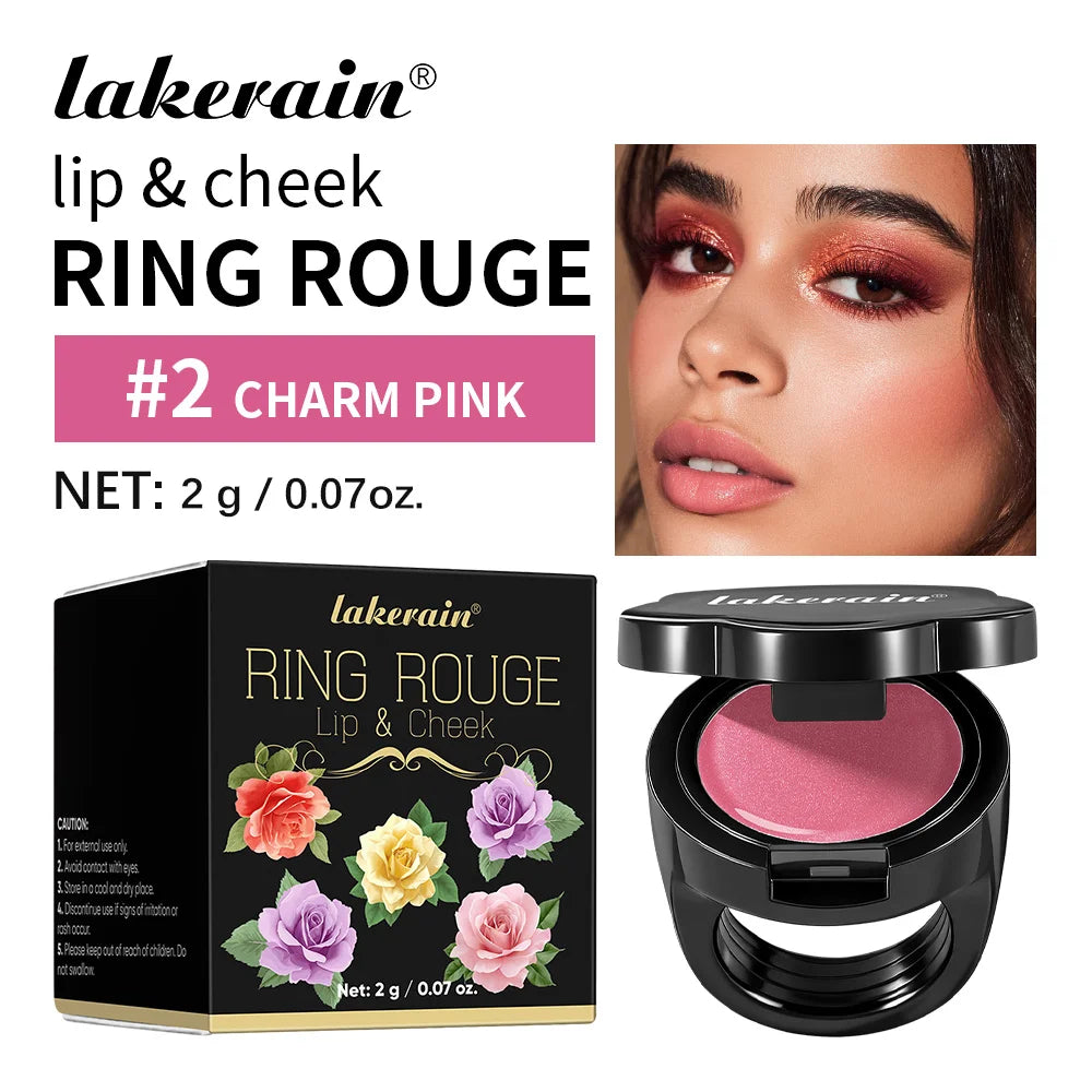 Ring Lipstick For Lip And Cheek Woman Makeup Unique Design Beauty Jewelry Moisturize Nourish Fashion Cosmetics Oasis Select 02 Charm Pink