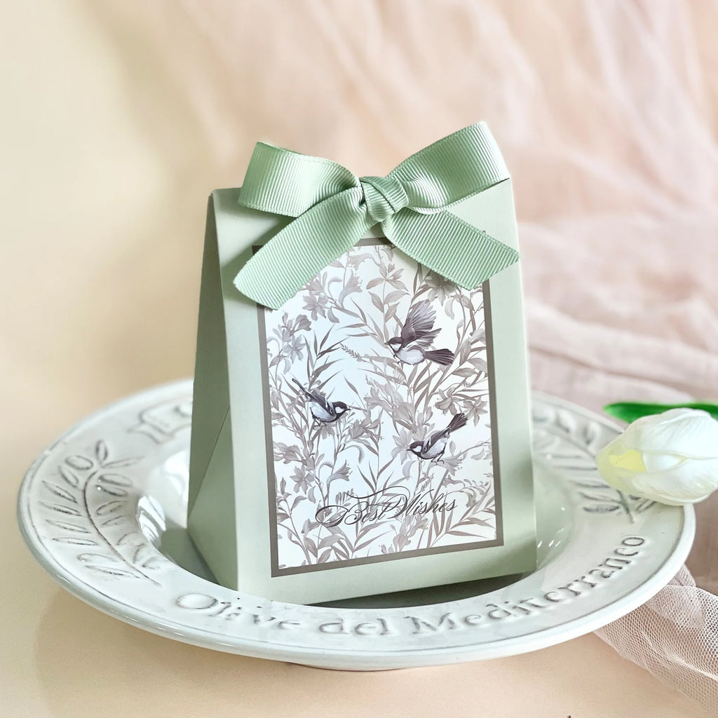 Flowers Birds And Forest Wedding Candy Box With Wooden Ring DIY Favors Birthday Party Jelwery Gift Packing Box Empty Paper Boxes Oasis Select Green 2 Other