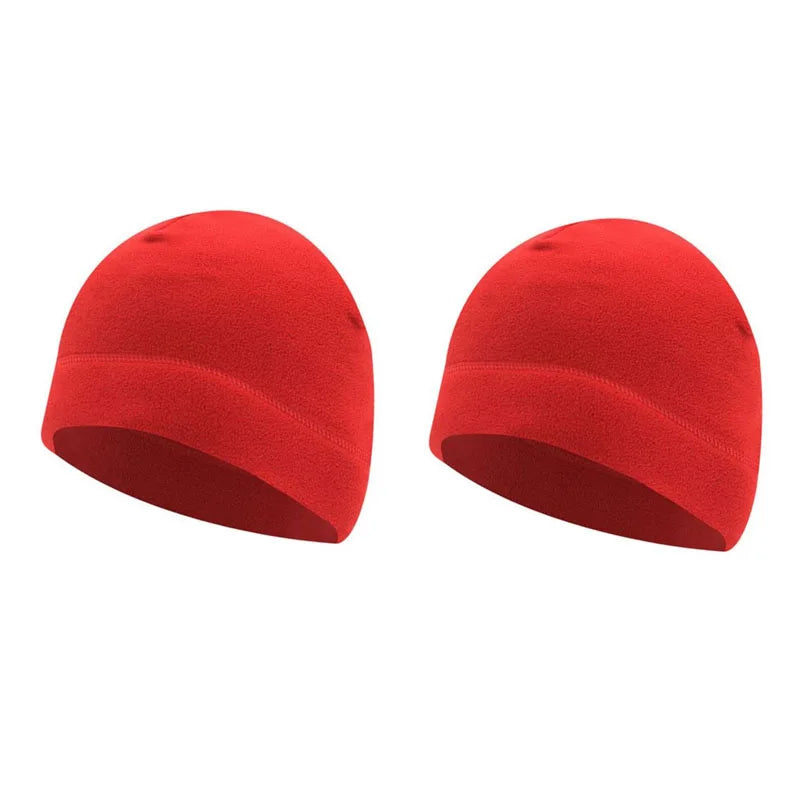 1/2pcs Warm Beanie Hat Soft Men Women Ski Cycling Skin-Friendly Anti-Static Hiking Thermal Fleece Running Windproof Oasis Select 2pcs-Red