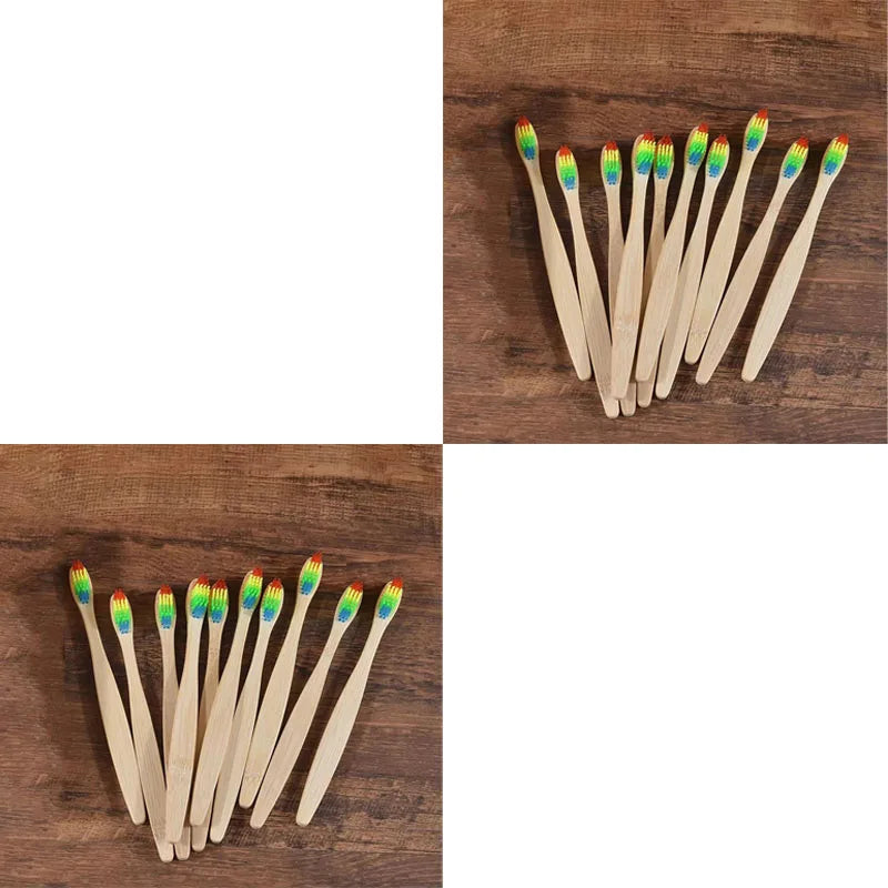 10/20pcs Soft Toothbrush Bristles Bamboo Toothbrush Eco Friendly Childrens Toothbrushes Biodegradable Oral Care Tooth Brush Oasis Select 20pcs colorful