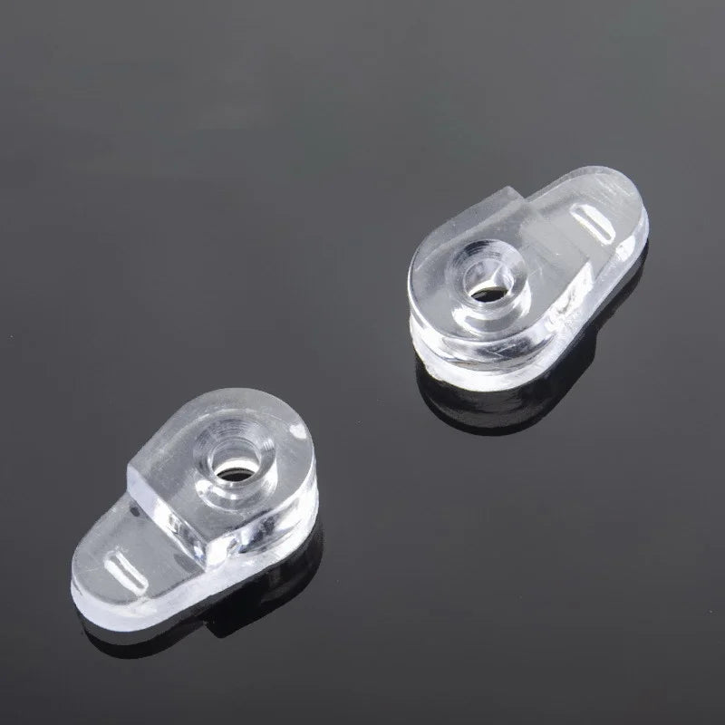 10pcs Plastic Glass Retainer Transparent Mirror Cabinet Fix Clips display dresser bathroom mirror wine cabinet Glass Hardware Oasis Select