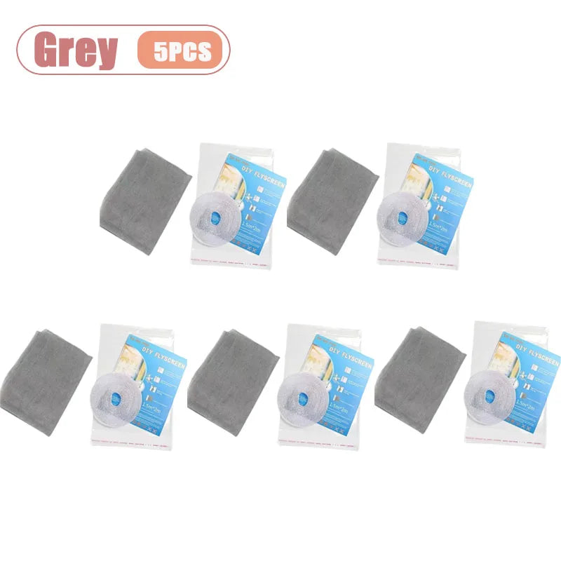 1-10PCS Thickened Polyester Mosquito Net Screen Self Adhesive with Velcro Simple Invisible Window Screen for Home Oasis Select Grey-5PCS 150X200CM