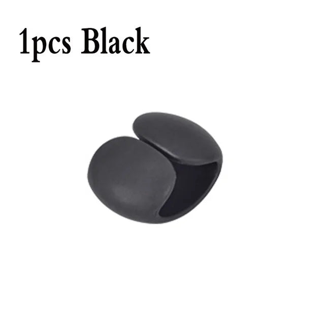 Silicone USB Cable Organizer Cable Winder Desktop Tidy Management Clips Cable Holder for Mouse Headphone Wire Organizer Oasis Select 1PCS Black