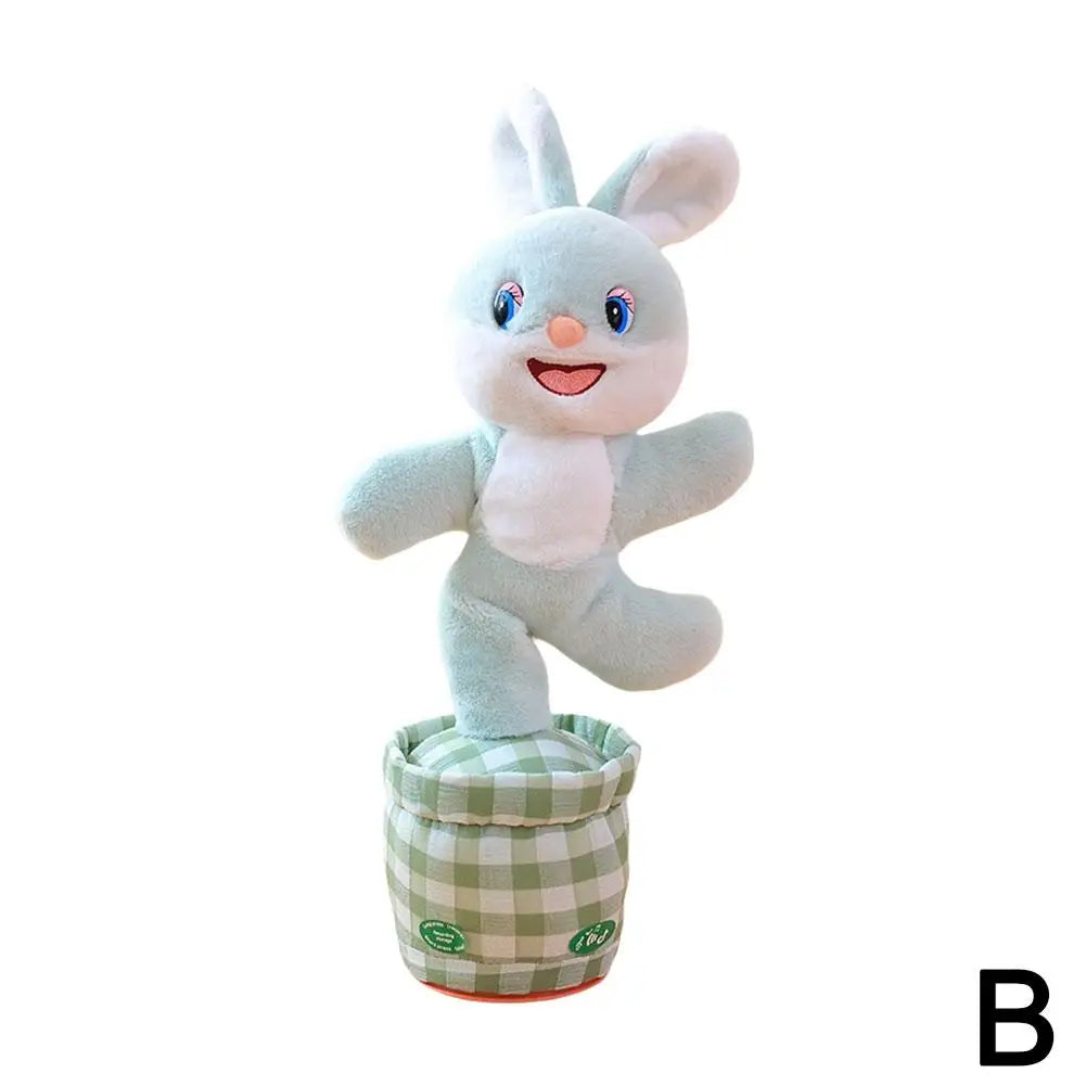 Talking Dancing Bunny Plush Toy Repeat What You Say Singing Wiggling Rabbit Doll For Baby Children Birthday Gift Oasis Select blue rabbit