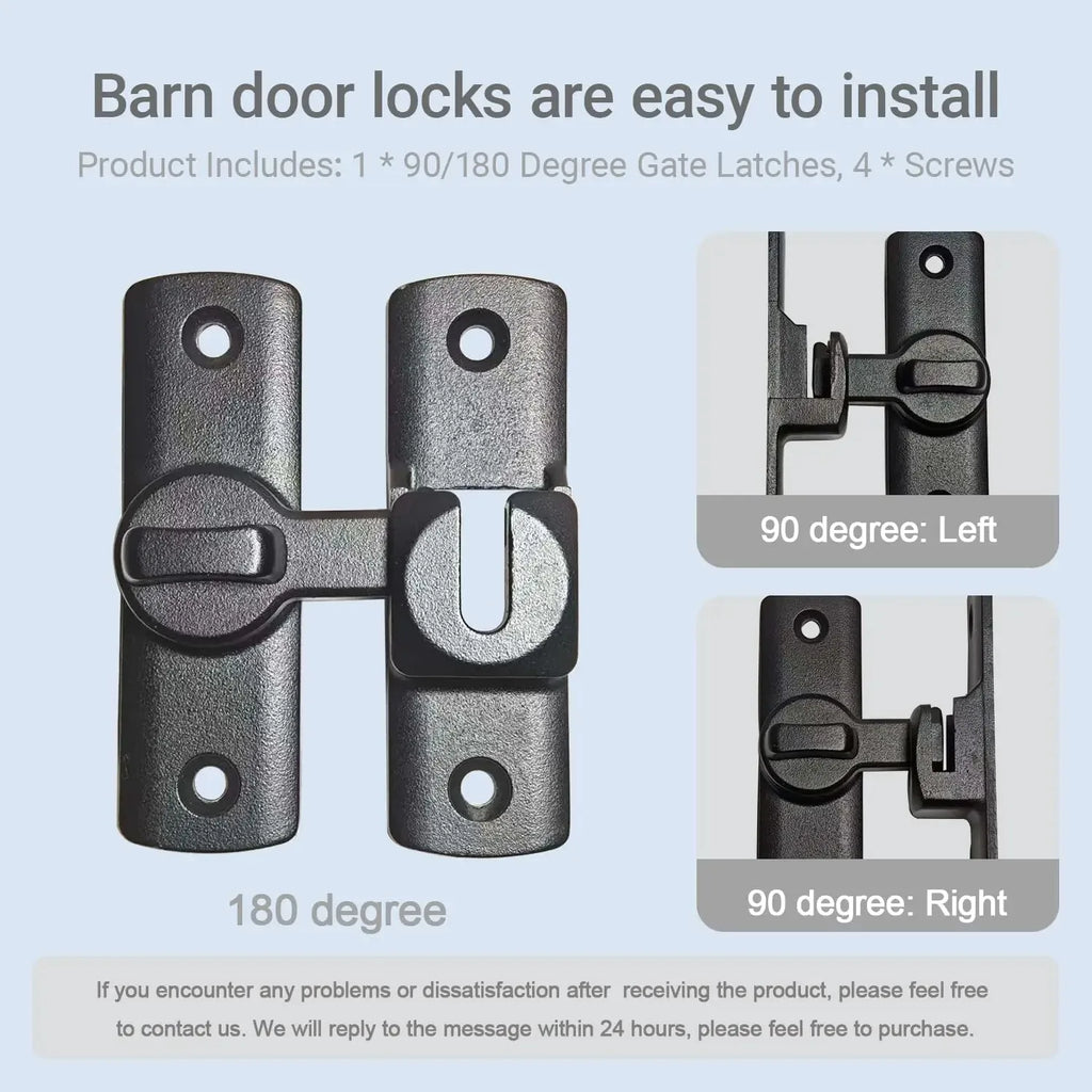 Barn Door Flip Lock 90/180° – Sliding Door Latch | Matte Black Sliding Door Latch Oasis Select