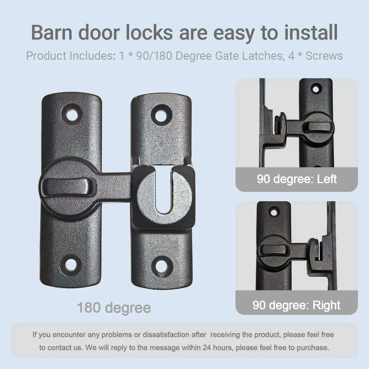 Barn Door Flip Lock 90/180° – Sliding Door Latch | Matte Black Sliding Door Latch Oasis Select