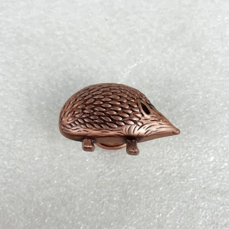 10PC Cute Hedgehog Drawer Knobs Furniture Handle Single Hole Cabinet Door Handle Kitchen Cabinet Wardrobe Handle Oasis Select Ancient red copper 10PC