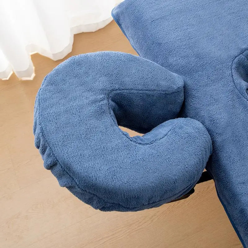 U-Shaped Facial Pillow Cover Microfiber Face Cradle Covers Large Size Soft And Reusable Massage Headrest Cover Beauty Supplies Oasis Select Dark blue