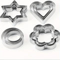 12pcs Metal Cookies Cutters Set, Creative Star Cookie Cutter, Round/Heart/Flower Shaped Egg Molds, Indoor Outdoor Baking Tools Oasis Select slivery 12pcs
