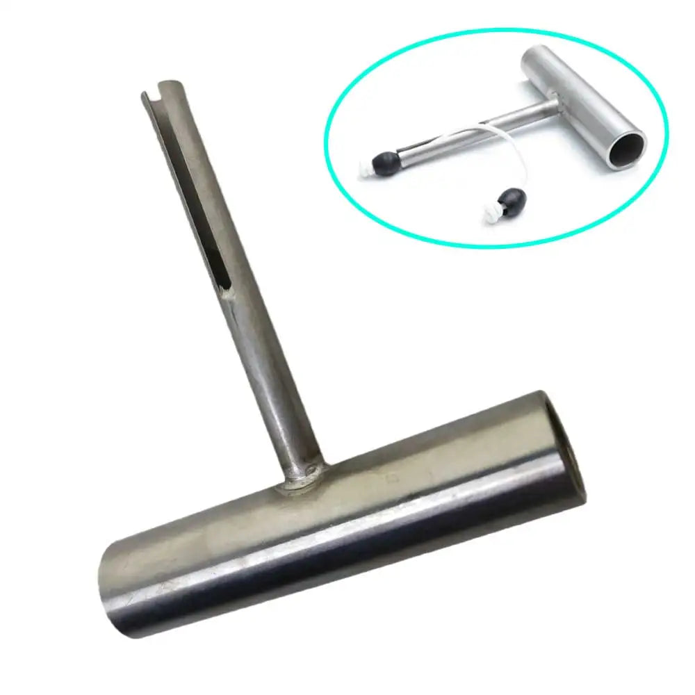 Spearfishing Band 304 Stainless Steel T-Handle Cone Installation Tool Kit for Securing Speargun Rubber Wishbone & Muzzle Oasis Select silver