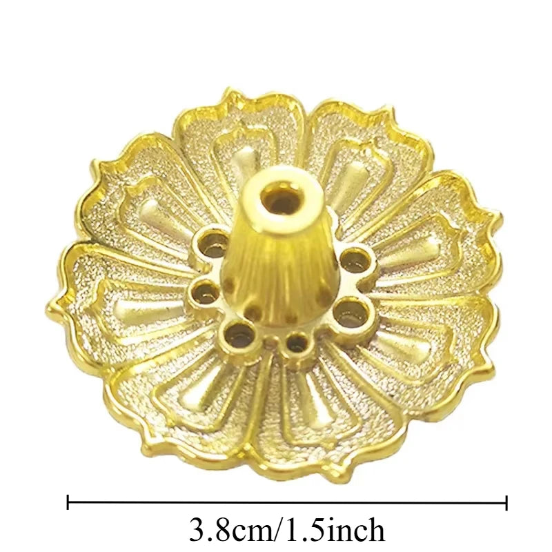 Metal Zen Lotus Buddha Incense Burner Incense Diffuser Incense Stick Holder Censer Buddhist Aromatherapy Use In Office Teahouse Oasis Select golden