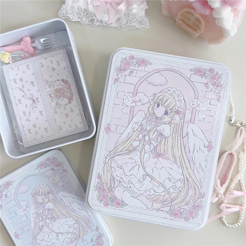 Iron Storage Box Cute Cartoon Girl Desktop Sundry Storager Organizer Kawaii Jewelry Box Pink Floral Container Home Decor Oasis Select B 16.5x12.1x4cm