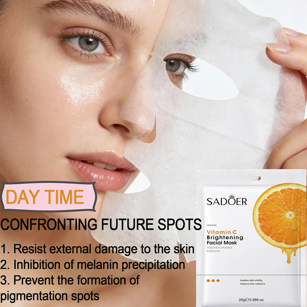 SADOER Vitamin C Brightening Face Mask – Pore & Glow Boost Vitamin C Face Mask Oasis Select