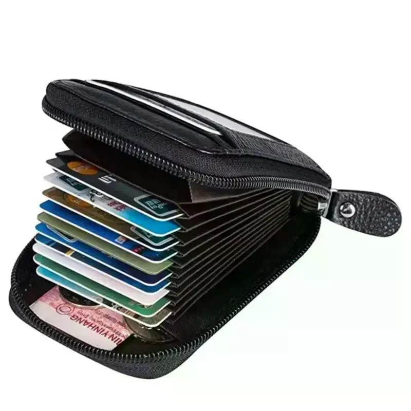 JETTING PU Leather Zipper Card Holder Wallet with ID Window Card Holder Wallet Oasis Select