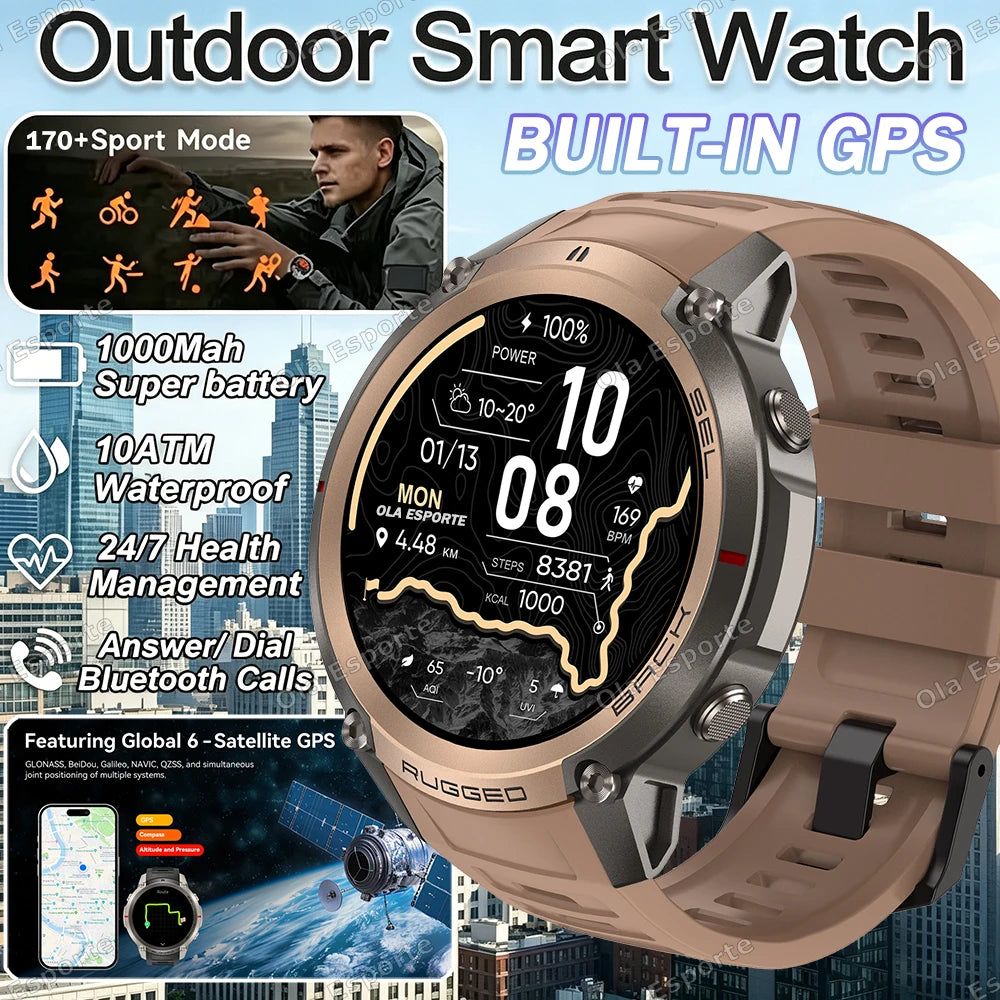 Ola Esporte GPS Smart Watch AMOLED 5ATM 170+ Sports HD Call
