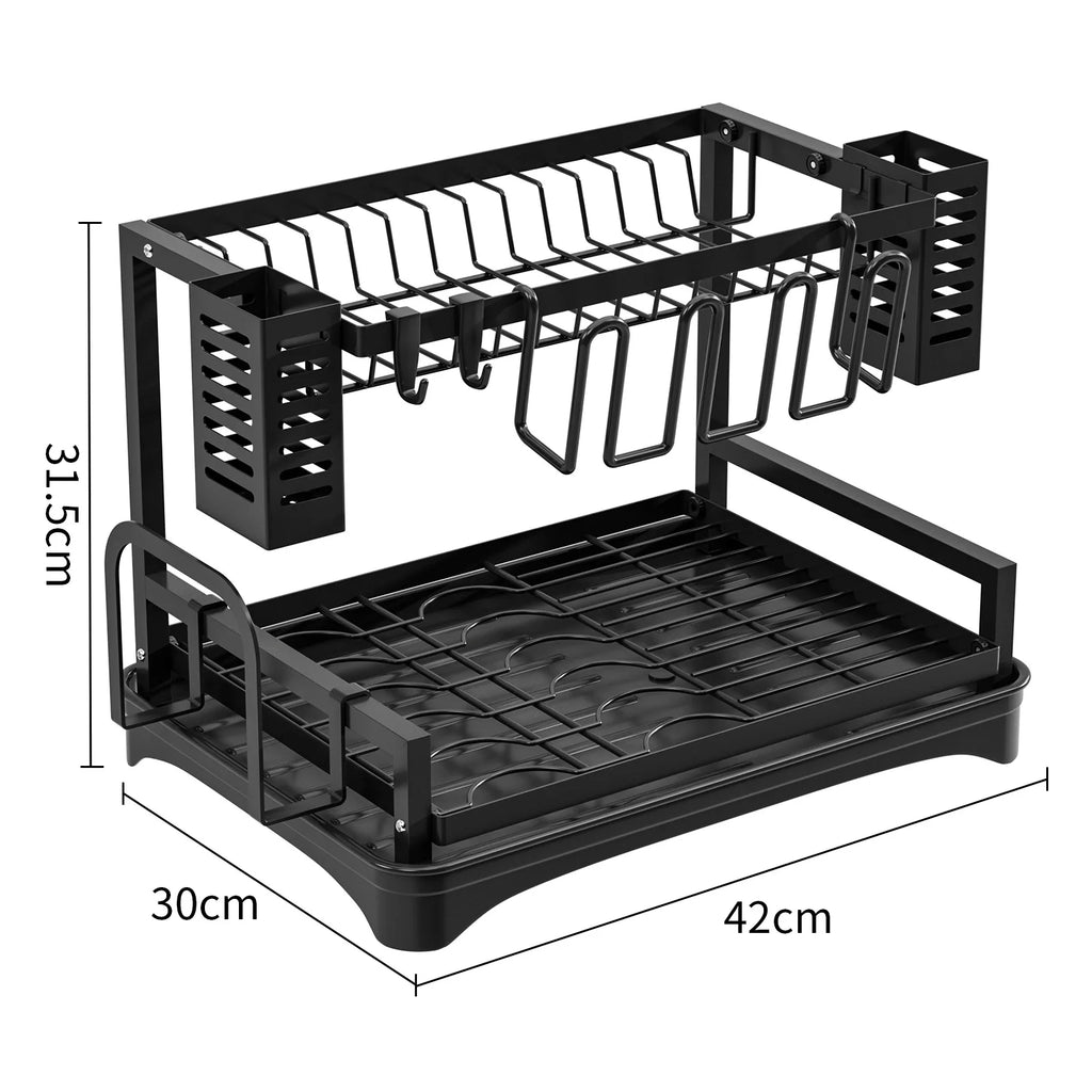 Dish storage rack, household drain fork, chopsticks, cutlery box, countertop, kitchen sink, dish rack Oasis Select Black double KT