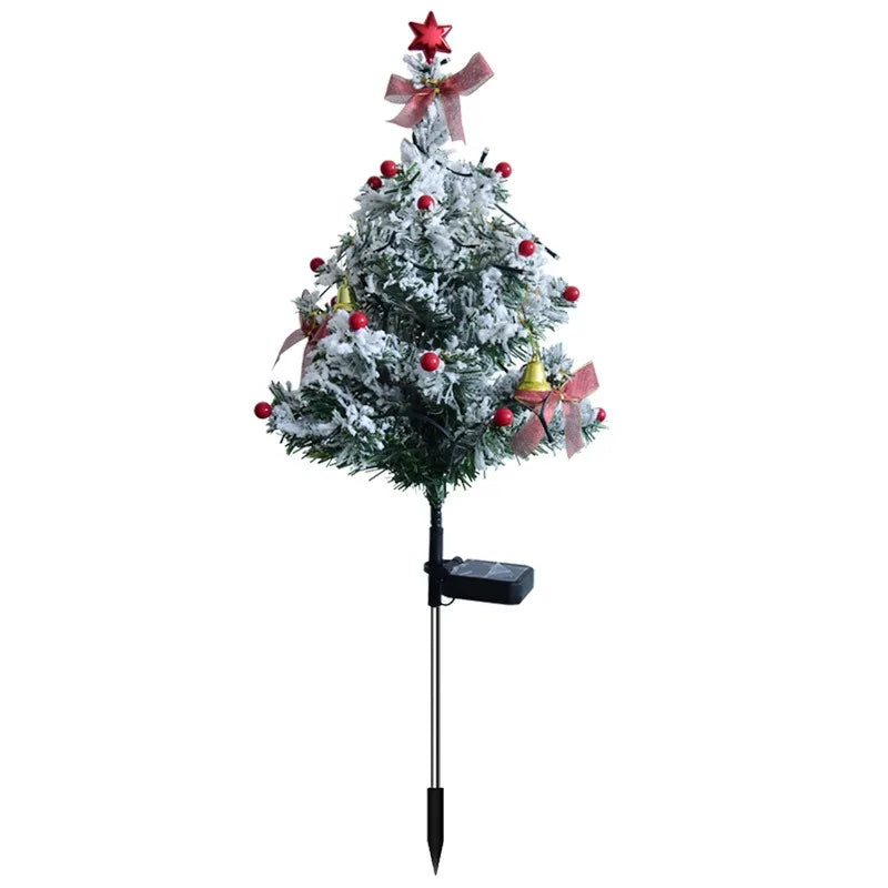 Led Solar Waterproof Christmas Tree Lawn Light Outdoor Snowflake Christmas Tree Ground Lamp Courtyard Garden Decorative Light Oasis Select