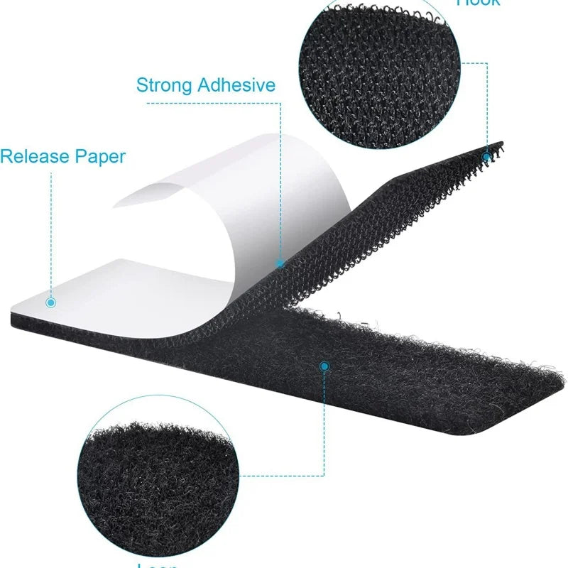 Self-Adhesive Fastener Tape Extra Strong Home Carpet Fixing Sticker Auto Adhesive Fixing Double Side Hook-and-loop Fastener Oasis Select