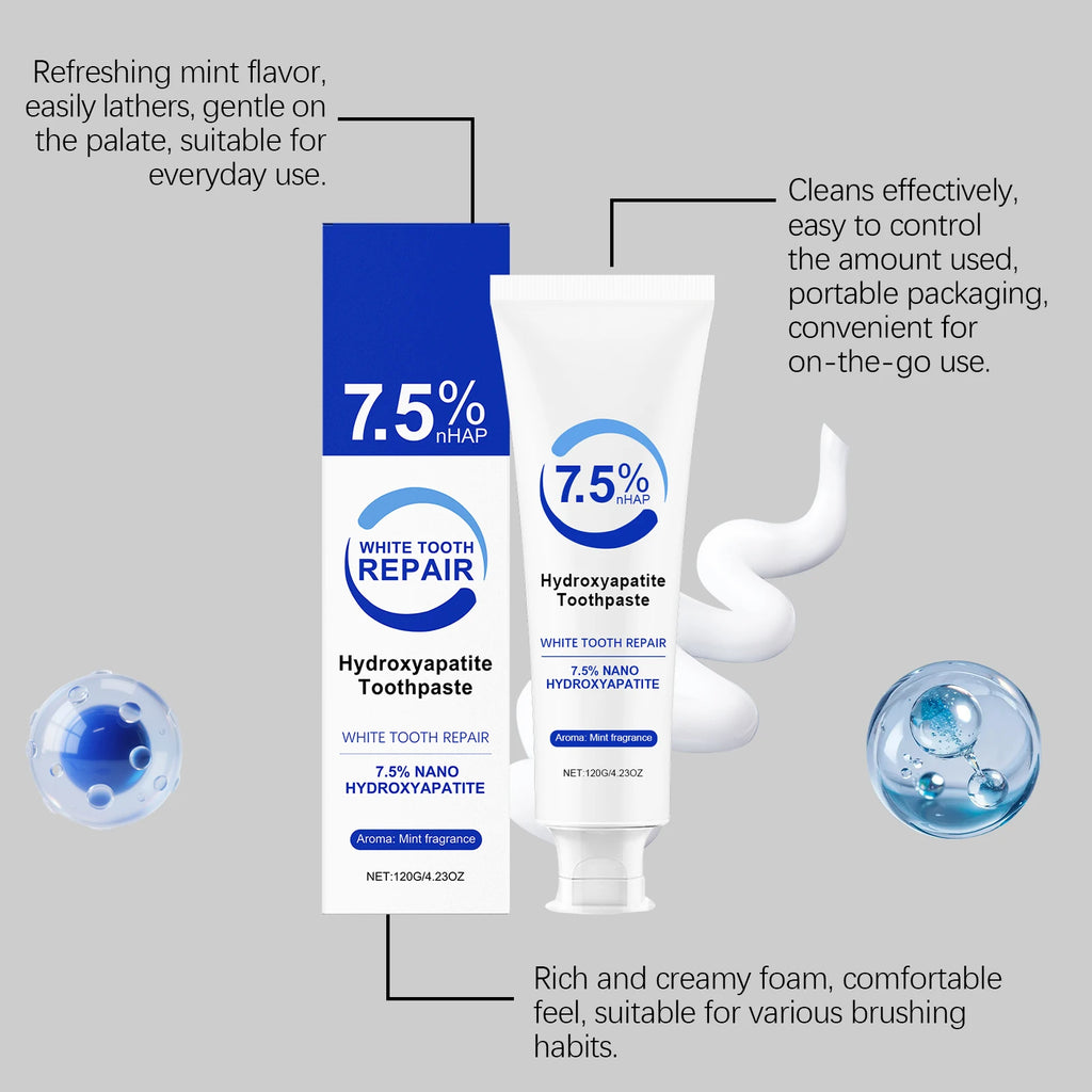 Peppermint Hydroxyapatite Toothpaste Reduce Bacteria Remove Stains Strengthen Enamel Care Sensitive Gum Fresh Breath Toothpaste Oasis Select