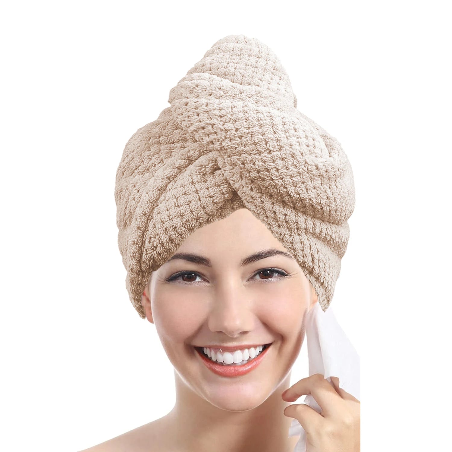 Absorbent Hair Towel Wrap with Button Closure – 9.8"×25.5"