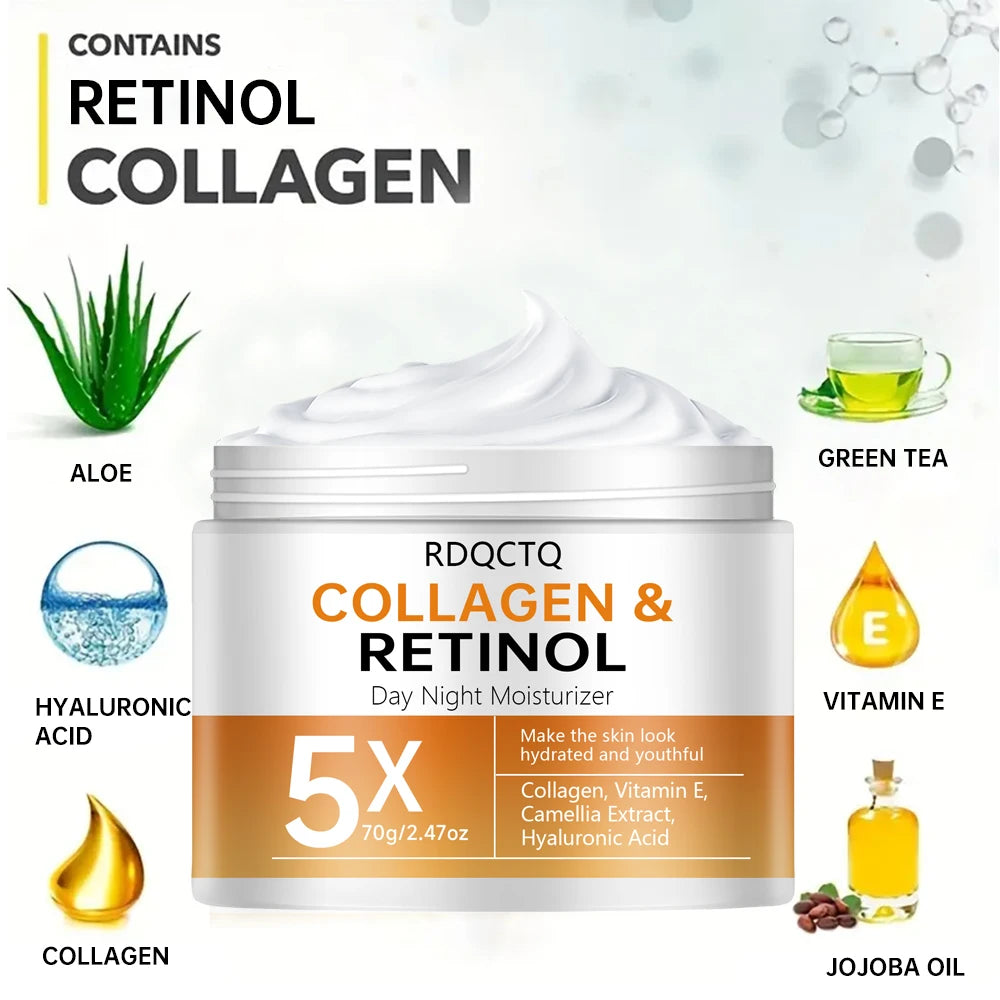 Retinol Collagen Day & Night Cream | Hyaluronic Acid + Vitamin E Face Moisturizer Cream Oasis Select