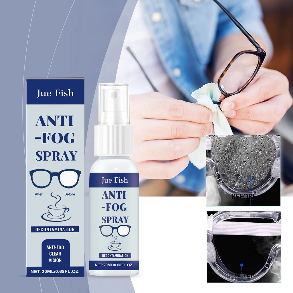 Jue Fish Anti Fog Spray Glasses Anti Fogging Cleaning Lenses Clear Vision Waterproof Portable Defogger Remove Lens Fog Spray Oasis Select