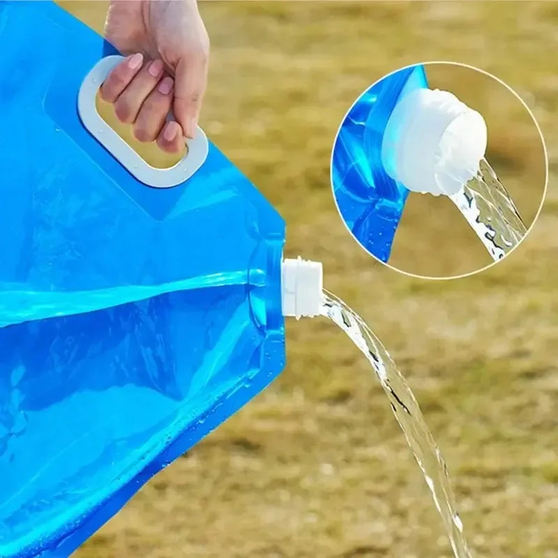5/10L Camping Water Bag Portable Folding Water Bucket Large Water Container Outdoor Travel Collapsible Pouch Can Camping Supplie Oasis Select