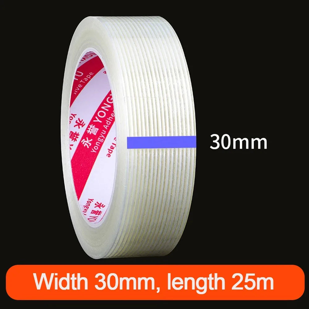 New Strong Stripes Fiberglass Tape Single-sided High Temperature Resistance Strapping Tape 25M Fixed Seal Oasis Select 30MM