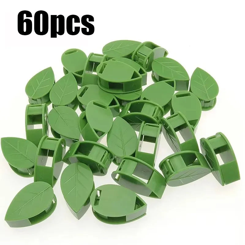 10pcs Leaf-Shaped Plant Holder Green Plant Climbing Wall Gods Sticky Hooks Vine Clip Fixer Multifunctional Flower Hangers Holder Oasis Select 60pcs
