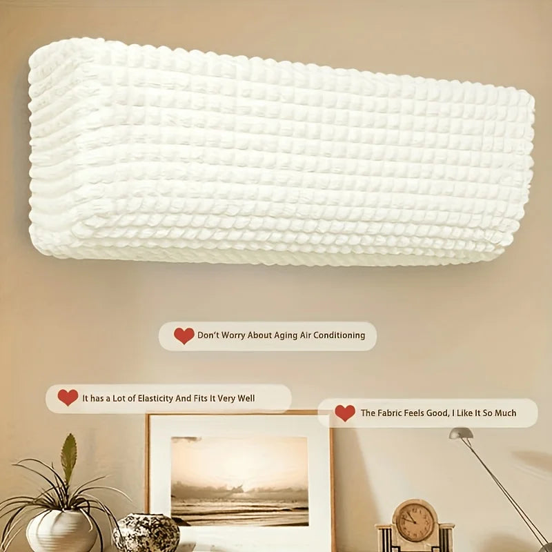 1pc All-Inclusive Wall Air Conditioner Dust Cover Washable Checkered Elastic Fabric Air Conditioner Cover Wear-Resistant Home Oasis Select