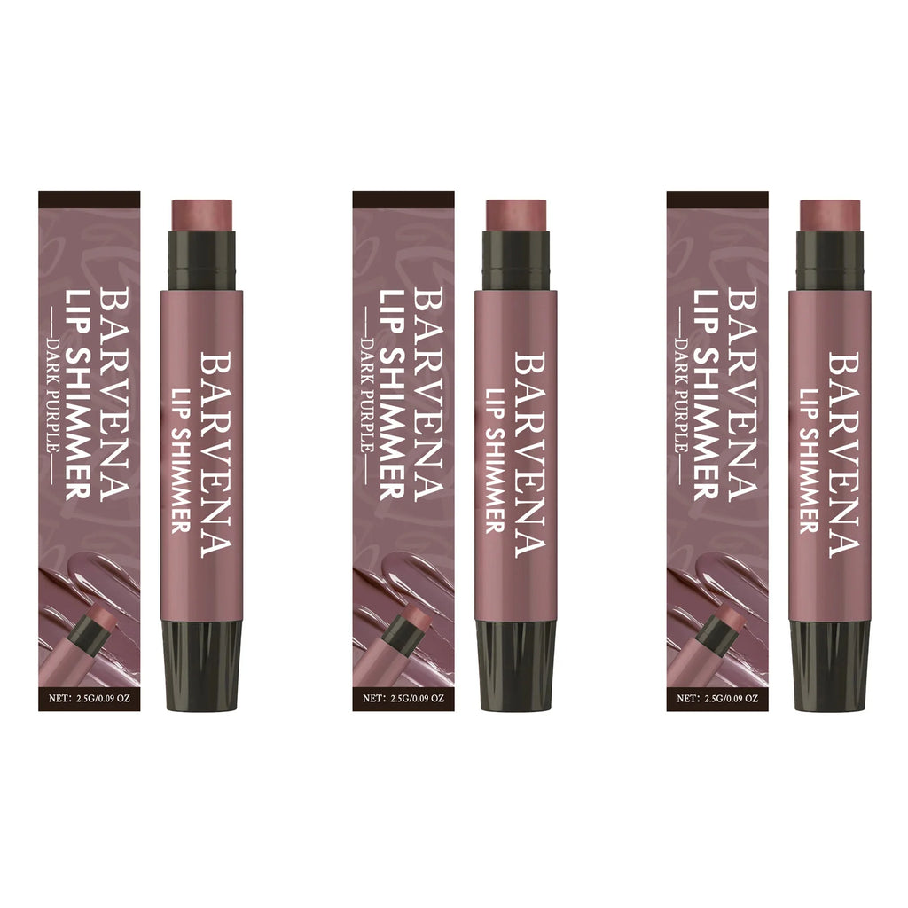 Lip Shimmer Dark Purple Tinted Lip Balm Stick Long Lasting Hydration with Natural Glowy Finish Moisturizing & Nourishing Makeup Oasis Select 3Pcs