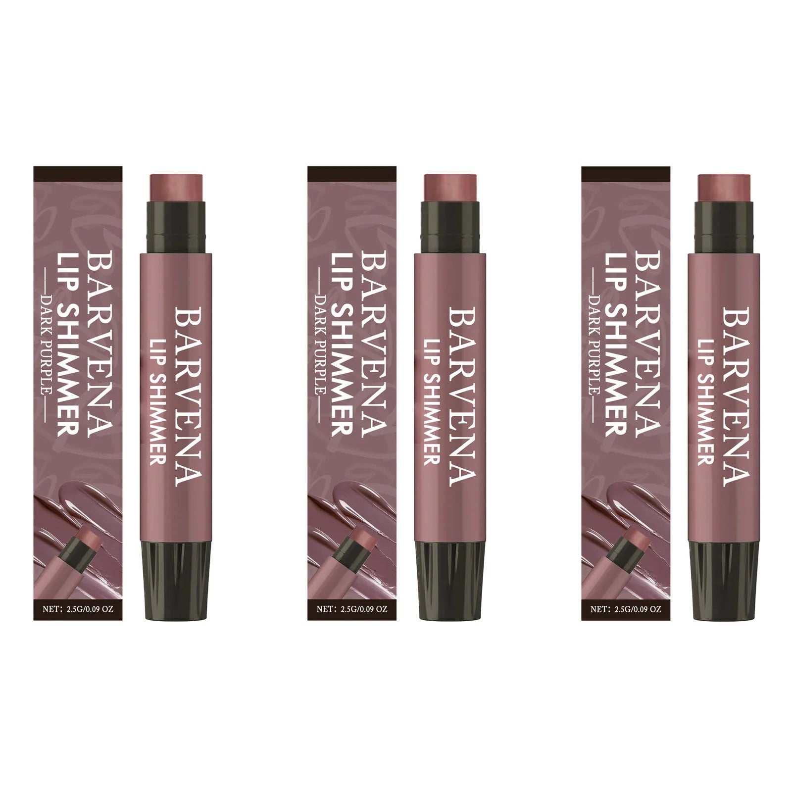 Lip Shimmer Dark Purple Tinted Lip Balm Stick Long Lasting Hydration with Natural Glowy Finish Moisturizing & Nourishing Makeup Oasis Select 3Pcs