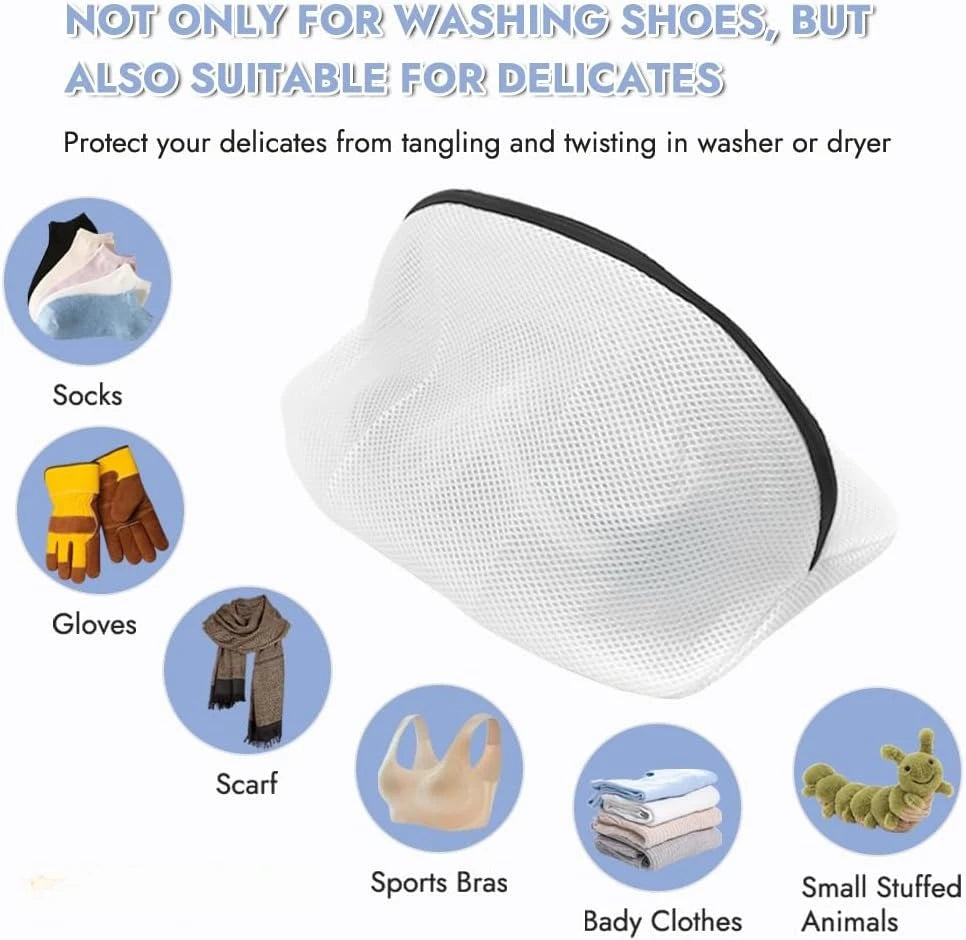 1/2/4 PCS Machine Washable Shoe Bag Anti-Deformation Laundry Mesh for Sneakers Protects Shoes Washer Compact Travel Laundry Tool Oasis Select