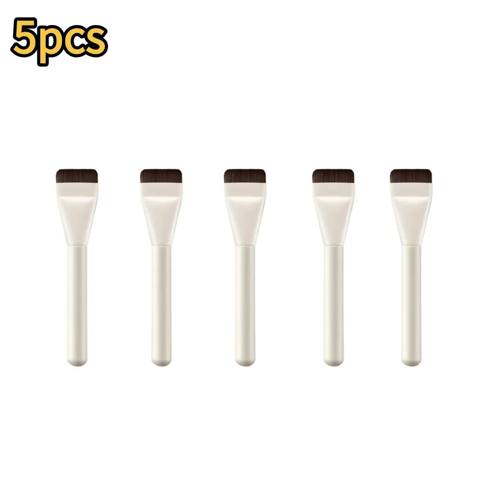 Flat-Head Foundation Brush – Ultra-Thin Traceless Makeup Tool Foundation Makeup Brush Oasis Select white-5pcs