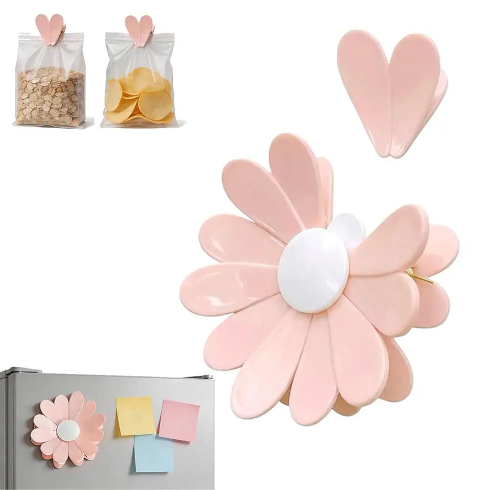 Magnetic Daisy Flower Bag Clips – 6 Petal Food Sealer